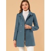 image:imageAllegra K Womens Peter Pan Collar Overcoat Double Breasted Winter Trench Pea CoatGrey Blue