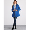 image:imageAllegra K Womens Peter Pan Collar Overcoat Double Breasted Winter Trench Pea CoatIndigo Blue