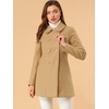 image:imageAllegra K Womens Peter Pan Collar Overcoat Double Breasted Winter Trench Pea CoatKhaki