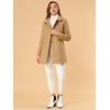 image:imageAllegra K Womens Peter Pan Collar Overcoat Double Breasted Winter Trench Pea CoatKhaki
