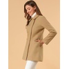 image:imageAllegra K Womens Peter Pan Collar Overcoat Double Breasted Winter Trench Pea CoatKhaki