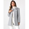 image:imageAllegra K Womens Peter Pan Collar Overcoat Double Breasted Winter Trench Pea CoatLight Grey