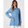image:imageAllegra K Womens Peter Pan Collar Overcoat Double Breasted Winter Trench Pea CoatLight Grey Blue
