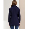 image:imageAllegra K Womens Peter Pan Collar Overcoat Double Breasted Winter Trench Pea CoatNavy Blue
