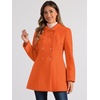 image:imageAllegra K Womens Peter Pan Collar Overcoat Double Breasted Winter Trench Pea CoatOrange