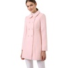 image:imageAllegra K Womens Peter Pan Collar Overcoat Double Breasted Winter Trench Pea CoatPink