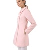 image:imageAllegra K Womens Peter Pan Collar Overcoat Double Breasted Winter Trench Pea CoatPink