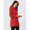 image:imageAllegra K Womens Peter Pan Collar Overcoat Double Breasted Winter Trench Pea CoatRed