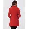 image:imageAllegra K Womens Peter Pan Collar Overcoat Double Breasted Winter Trench Pea CoatRed