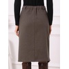 image:imageAllegra K Asymmetrical Work Skirt for Women High Waist Wrap Business Casual Midi SkirtsBrown
