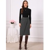 image:imageAllegra K Asymmetrical Work Skirt for Women High Waist Wrap Business Casual Midi SkirtsDark Grey