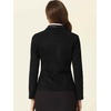 image:imageAllegra K Faux Suede Blazer for Women Lapel Collar Button Front Long Sleeve Jacket Casual Office WearBlack
