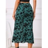 image:imageAllegra K Mesh Fishtail Skirt for Women Floral High Waist 2026 Spring Summer Bodycon Y2K Mermaid Midi SkirtsPeacock Blue