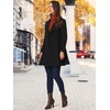 image:imageAllegra K Winter Pea Coats for Women Shawl Lapel Overcoat Single Breasted Belted Long Trench CoatBlack