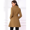 image:imageAllegra K Winter Pea Coats for Women Shawl Lapel Overcoat Single Breasted Belted Long Trench CoatBrown