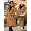 image:imageAllegra K Winter Pea Coats for Women Shawl Lapel Overcoat Single Breasted Belted Long Trench CoatBrown