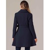 image:imageAllegra K Winter Pea Coats for Women Shawl Lapel Overcoat Single Breasted Belted Long Trench CoatDark Blue
