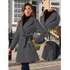 image:imageAllegra K Winter Pea Coats for Women Shawl Lapel Overcoat Single Breasted Belted Long Trench CoatDark Gray