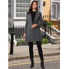 image:imageAllegra K Winter Pea Coats for Women Shawl Lapel Overcoat Single Breasted Belted Long Trench CoatDark Gray