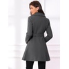 image:imageAllegra K Winter Pea Coats for Women Shawl Lapel Overcoat Single Breasted Belted Long Trench CoatDark Gray