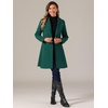 image:imageAllegra K Winter Pea Coats for Women Shawl Lapel Overcoat Single Breasted Belted Long Trench CoatDark Green