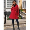 image:imageAllegra K Winter Pea Coats for Women Shawl Lapel Overcoat Single Breasted Belted Long Trench CoatDark Red