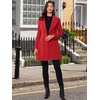 image:imageAllegra K Winter Pea Coats for Women Shawl Lapel Overcoat Single Breasted Belted Long Trench CoatDark Red