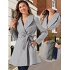 image:imageAllegra K Winter Pea Coats for Women Shawl Lapel Overcoat Single Breasted Belted Long Trench CoatGray