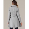 image:imageAllegra K Winter Pea Coats for Women Shawl Lapel Overcoat Single Breasted Belted Long Trench CoatGray