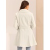 image:imageAllegra K Winter Pea Coats for Women Shawl Lapel Overcoat Single Breasted Belted Long Trench CoatLight Apricot