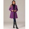 image:imageAllegra K Winter Pea Coats for Women Shawl Lapel Overcoat Single Breasted Belted Long Trench CoatPurple