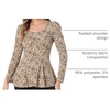 image:imageAllegra K Womens Animal Print Long Sleeve Ruffle Hem Scoop Neck Casual Peplum TopApricotleopard