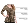 image:imageAllegra K Womens Animal Print Long Sleeve Ruffle Hem Scoop Neck Casual Peplum TopBrownleopard