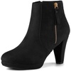 image:imageAllegra K Womens Chunky Heel Platform Ankle Boots  Round Toe Side Zipper Heel 3 17 Inches Party Halloween days Christmas Days Dating EveningBlack