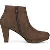image:imageAllegra K Womens Chunky Heel Platform Ankle Boots  Round Toe Side Zipper Heel 3 17 Inches Party Halloween days Christmas Days Dating EveningDark Brown