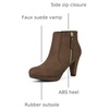 image:imageAllegra K Womens Chunky Heel Platform Ankle Boots  Round Toe Side Zipper Heel 3 17 Inches Party Halloween days Christmas Days Dating EveningDark Brown