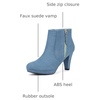 image:imageAllegra K Womens Chunky Heel Platform Ankle Boots  Round Toe Side Zipper Heel 3 17 Inches Party Halloween days Christmas Days Dating EveningDenim Blue
