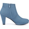 image:imageAllegra K Womens Chunky Heel Platform Ankle Boots  Round Toe Side Zipper Heel 3 17 Inches Party Halloween days Christmas Days Dating EveningDenim Blue