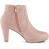 image:imageAllegra K Womens Chunky Heel Platform Ankle Boots  Round Toe Side Zipper Heel 3 17 Inches Party Halloween days Christmas Days Dating EveningDust Pink