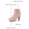image:imageAllegra K Womens Chunky Heel Platform Ankle Boots  Round Toe Side Zipper Heel 3 17 Inches Party Halloween days Christmas Days Dating EveningDust Pink