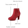 image:imageAllegra K Womens Chunky Heel Platform Ankle Boots  Round Toe Side Zipper Heel 3 17 Inches Party Halloween days Christmas Days Dating EveningRed