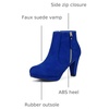 image:imageAllegra K Womens Chunky Heel Platform Ankle Boots  Round Toe Side Zipper Heel 3 17 Inches Party Halloween days Christmas Days Dating EveningRoyal Blue