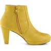 image:imageAllegra K Womens Chunky Heel Platform Ankle Boots  Round Toe Side Zipper Heel 3 17 Inches Party Halloween days Christmas Days Dating EveningYellow