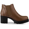 image:imageAllegra K Womens Lug Sole Chunky Heel Chelsea Ankle BootsBrown