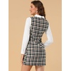 image:imageAllegra K Womens Peter Pan Dress 60s Color Block Mini Long Sleeve DressesBlack Orange