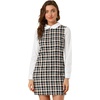 image:imageAllegra K Womens Peter Pan Dress 60s Color Block Mini Long Sleeve DressesBlack Orange