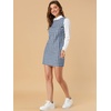 image:imageAllegra K Womens Peter Pan Dress 60s Color Block Mini Long Sleeve DressesBlue White