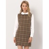 image:imageAllegra K Womens Peter Pan Dress 60s Color Block Mini Long Sleeve DressesDark Brown
