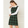 image:imageAllegra K Womens Peter Pan Dress 60s Color Block Mini Long Sleeve DressesGreen