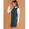 image:imageAllegra K Womens Peter Pan Dress 60s Color Block Mini Long Sleeve DressesGreen Blue